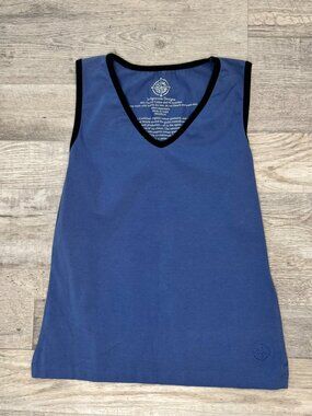 Indigenous Designs blue organic cotton V-neck tank size medium F23